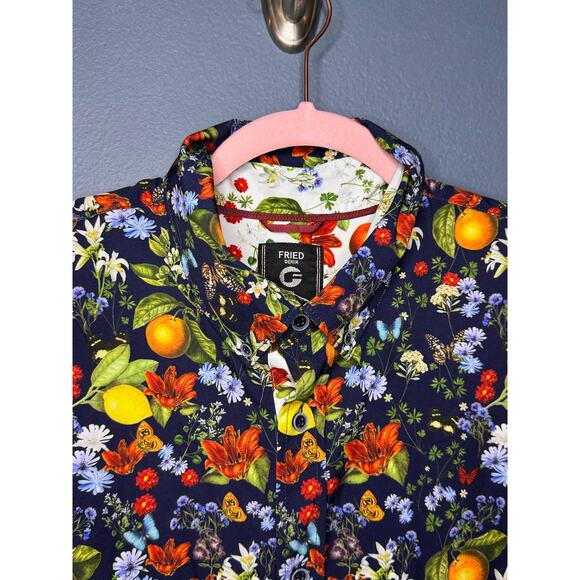Fried Denim Mens tropical Grecian short sleeve button-down shirt size XL - Picture 2 of 10